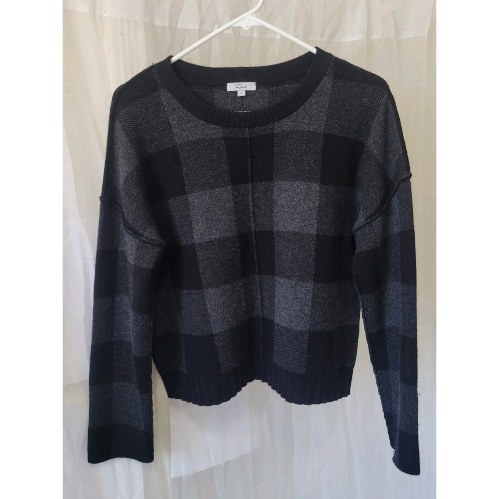 Rails Women Black Wool Cashmere Blend Crew Neck Sweater size Small